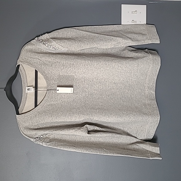 New!! Grey Embellished Crewneck - Picture 1 of 5